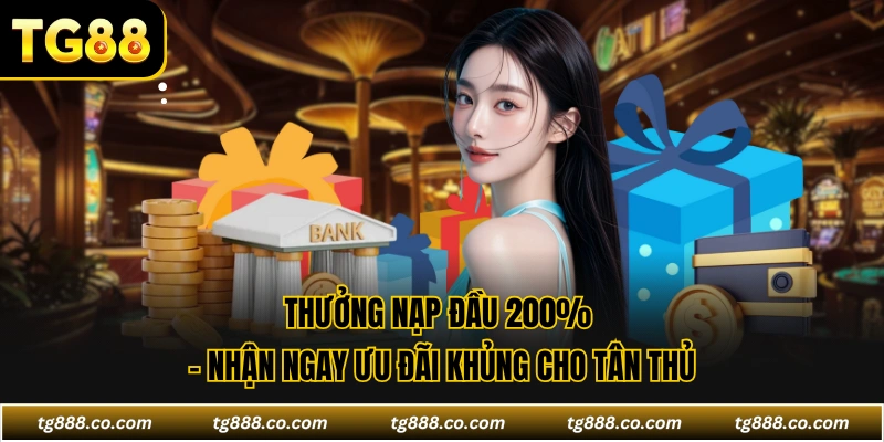 Thưởng Nạp Đầu 200% - Nhận Ngay Ưu Đãi Khủng Cho Tân Thủ